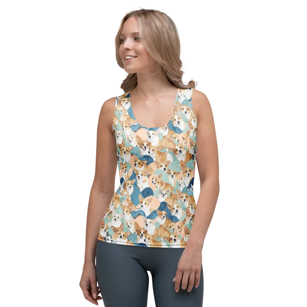 Corgi Cove on Women's Tank Top — Front