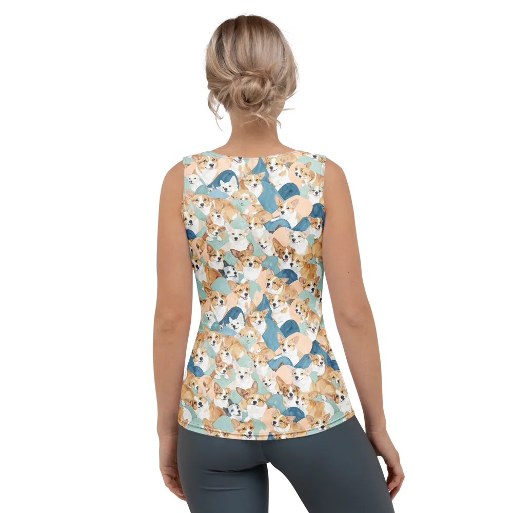 Corgi Cove on Women's Tank Top — Back