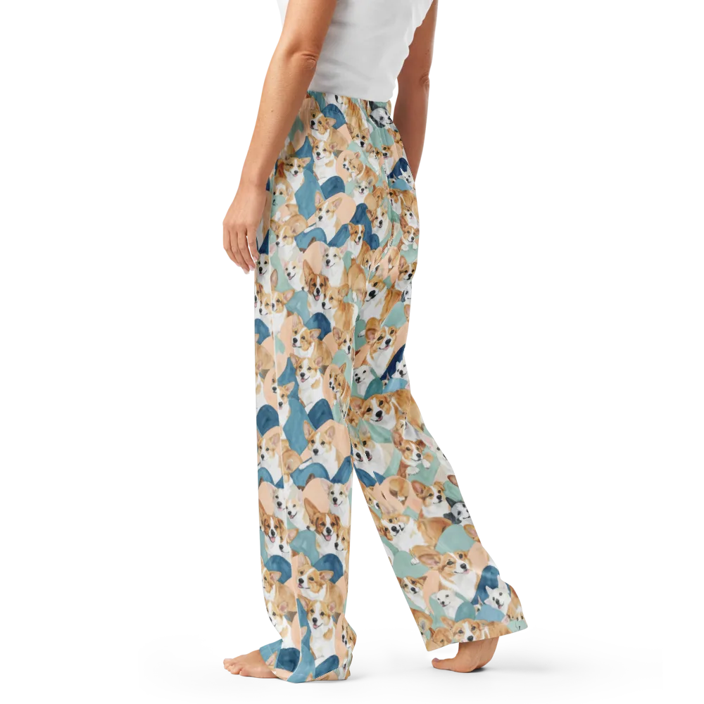 Corgi Cove on Women's Pajama Pants — Left