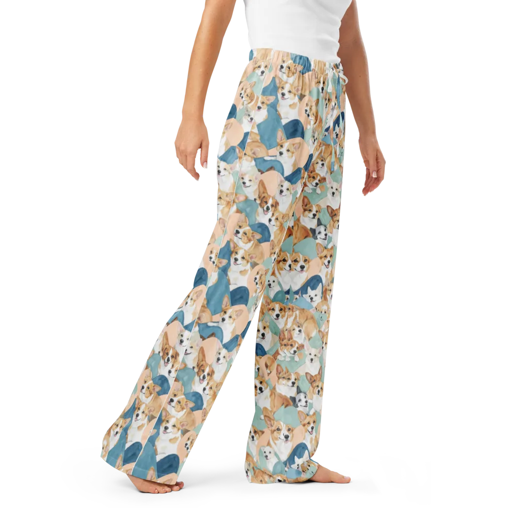 Corgi Cove on Women's Pajama Pants — Right Front