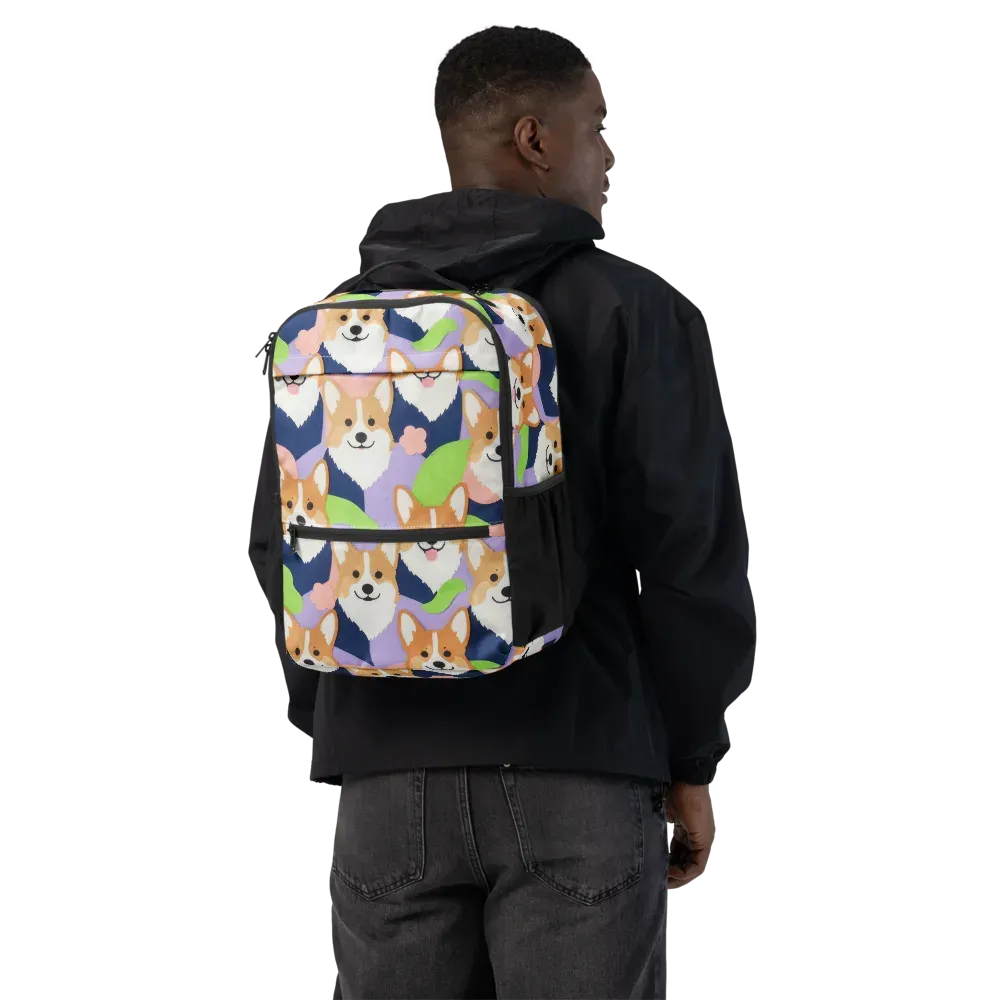 Corgi Colorwave on Utility Backpack — Back
