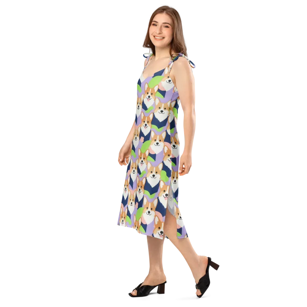 Corgi Colorwave on Slip Dress — Left Front