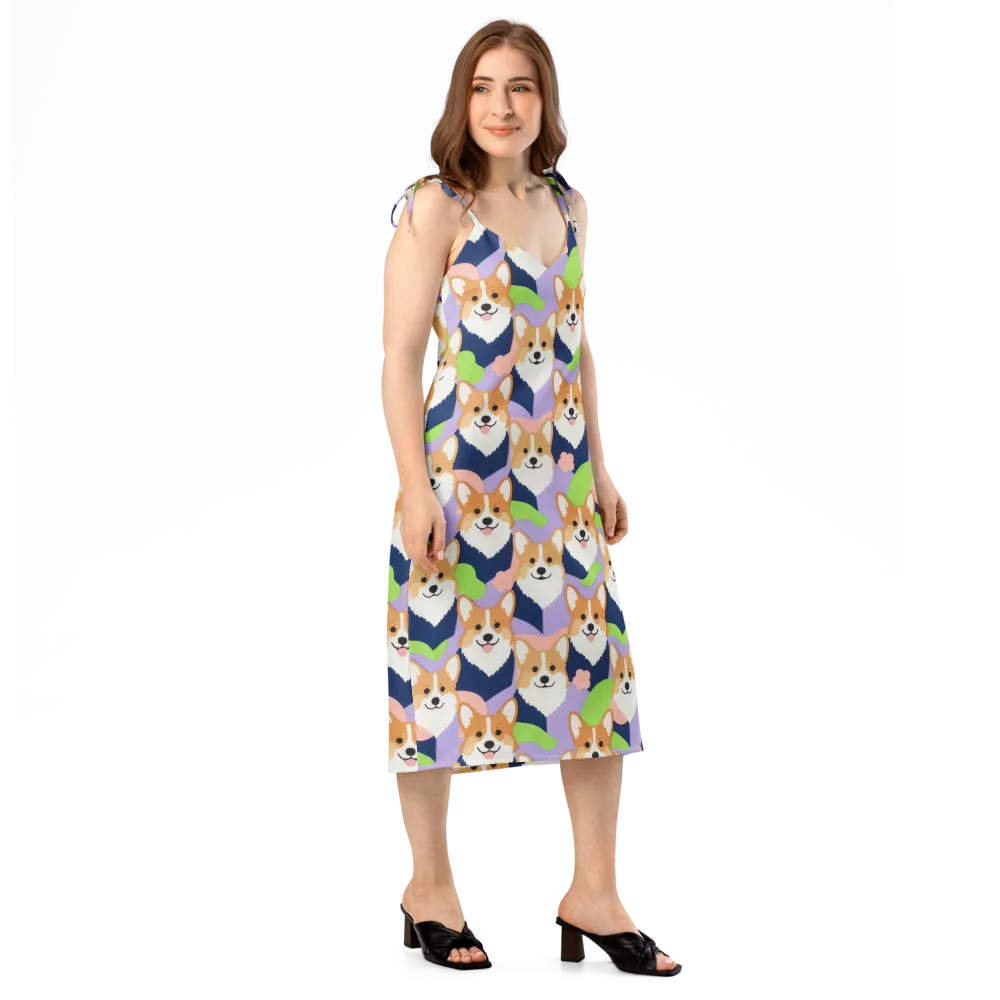 Corgi Colorwave on Slip Dress — Right Front