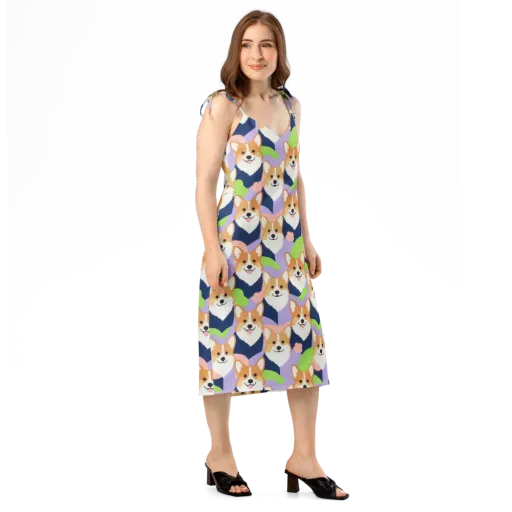 Corgi Colorwave on a Slip Dress