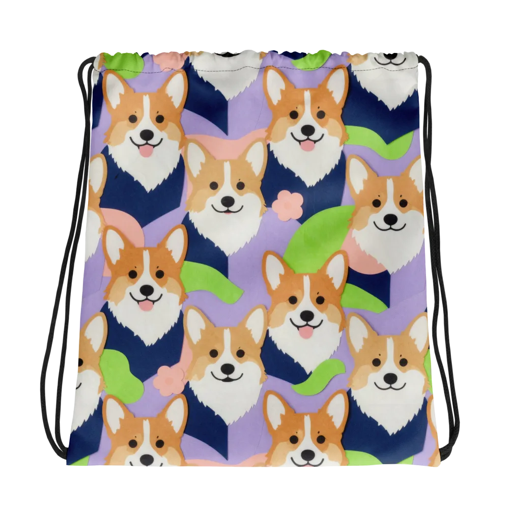 Corgi Colorwave on Drawstring Bag — Photo