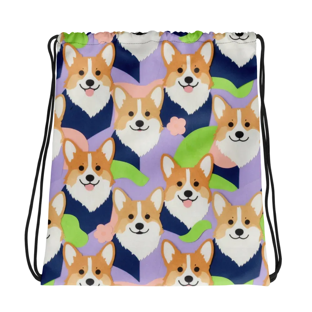Corgi Colorwave on Drawstring Bag — Photo