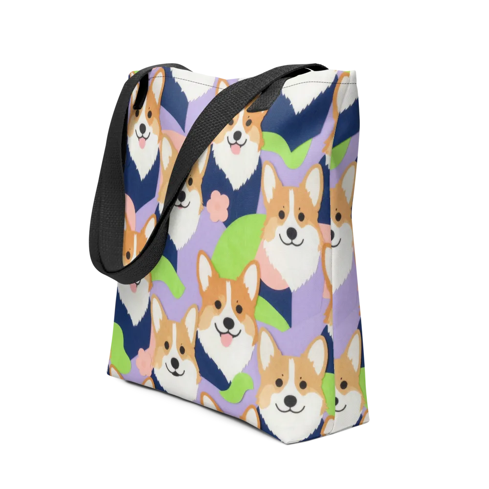 Corgi Colorwave on Tote Bag — Front