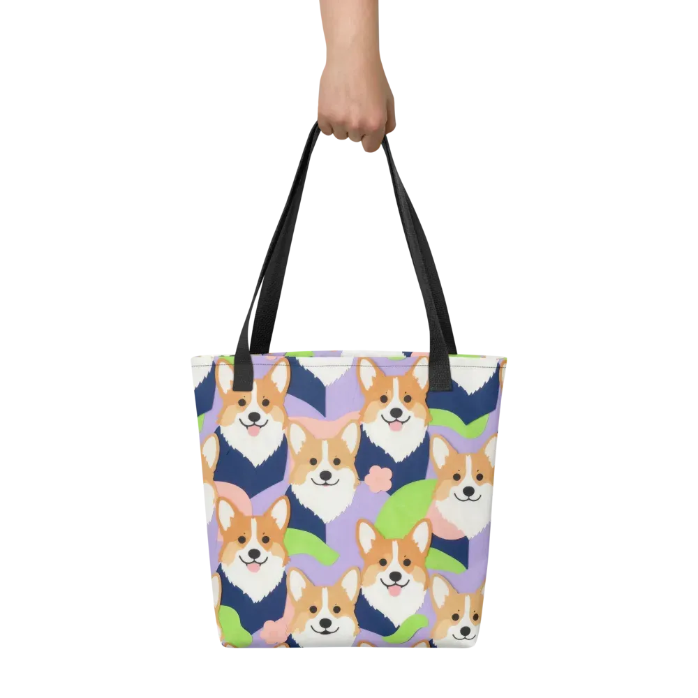 Corgi Colorwave on Tote Bag — Front
