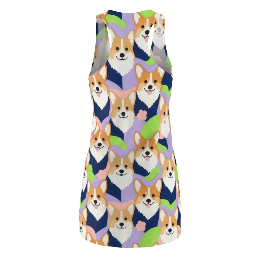 Corgi Colorwave on Racerback Dress — Back