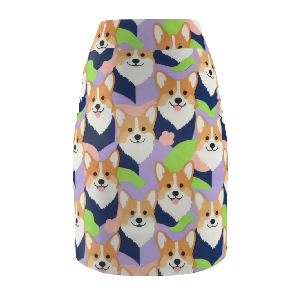 Corgi Colorwave on Pencil Skirt — Back