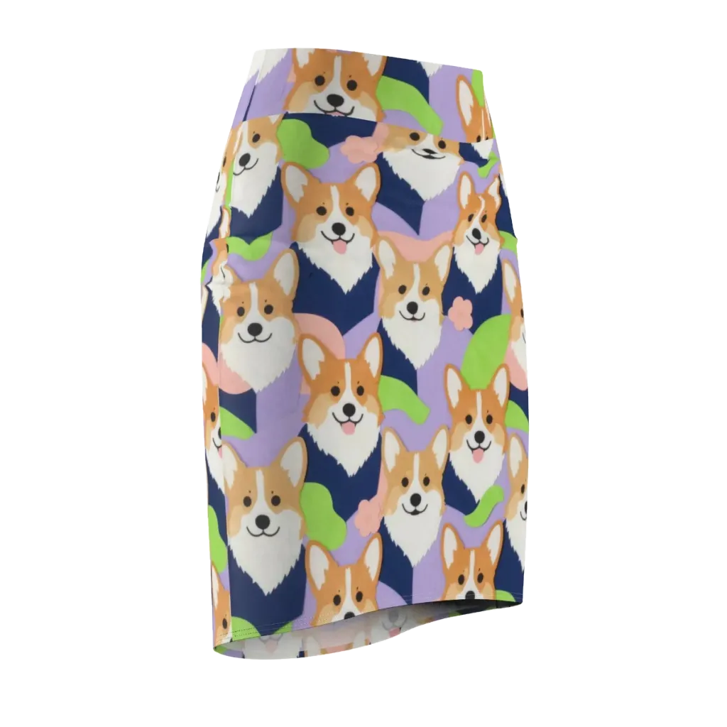 Corgi Colorwave on Pencil Skirt — Front Side