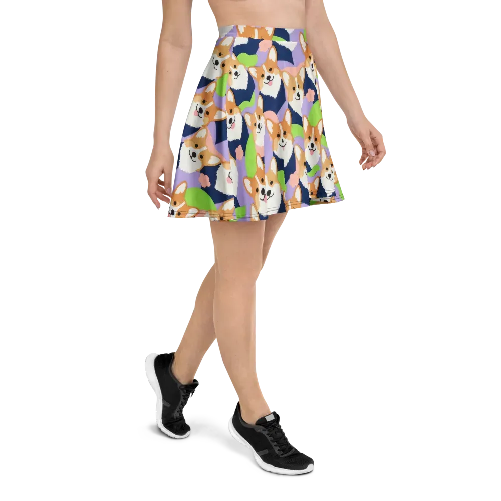 Corgi Colorwave on Skater Skirt — Right