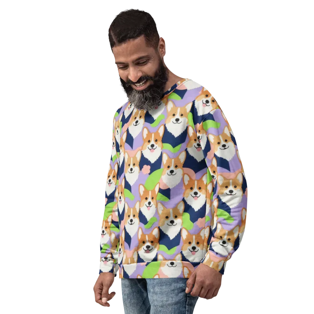 Corgi Colorwave on Sweatshirt — Left Front