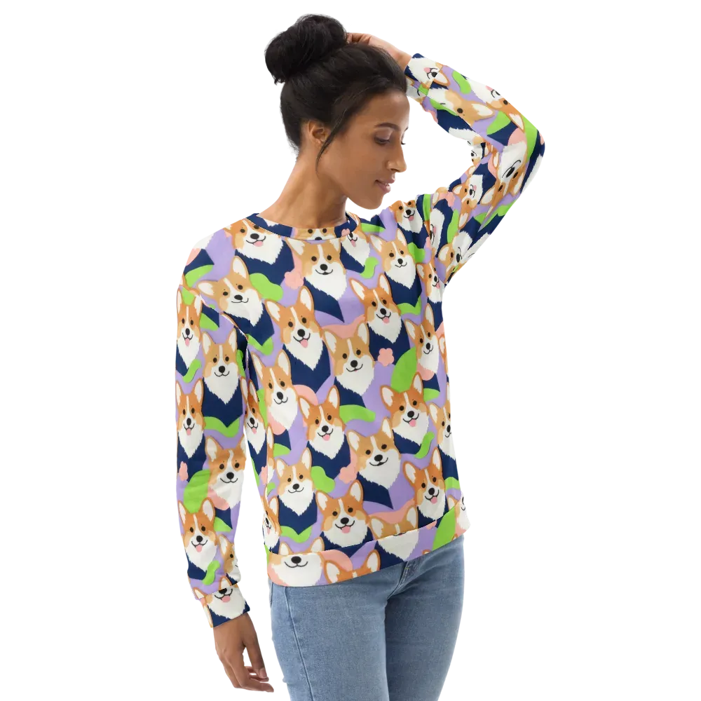 Corgi Colorwave on Sweatshirt — Right Front