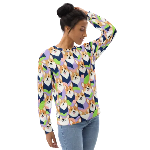 Corgi Colorwave on a Sweatshirt