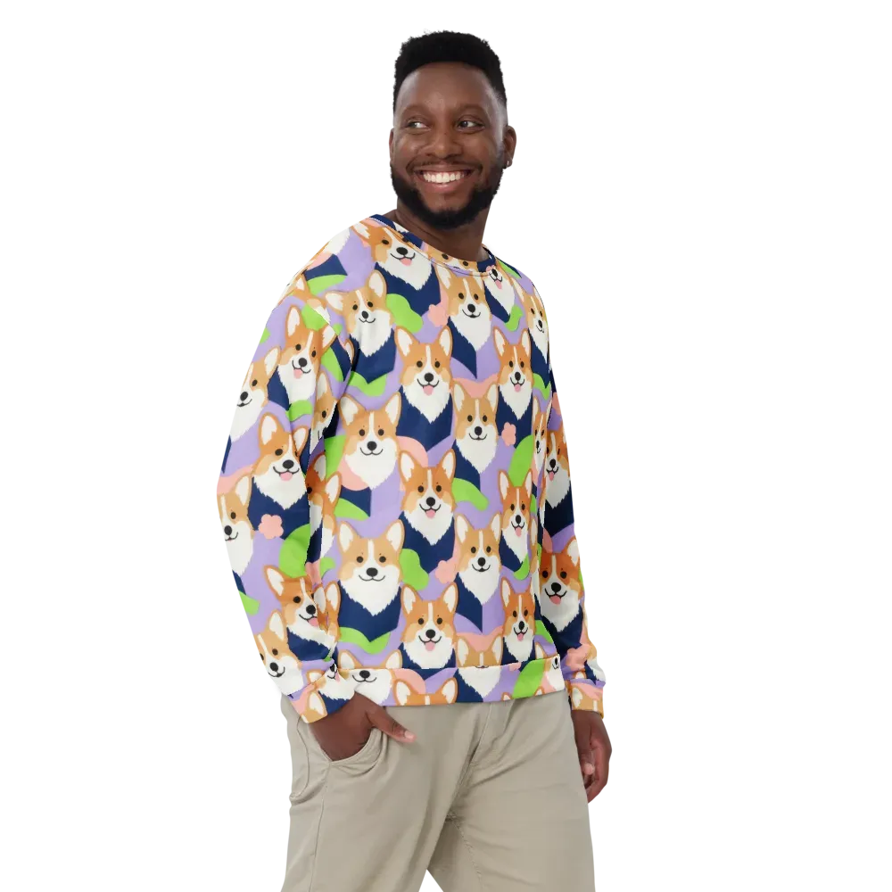 Corgi Colorwave on Sweatshirt — Front