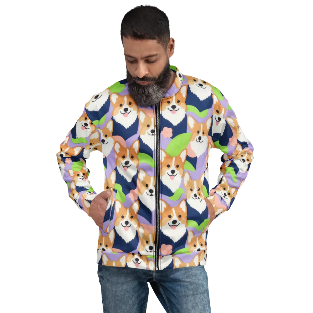 Corgi Colorwave on Bomber Jacket — Front
