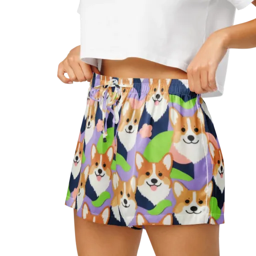 Corgi Colorwave on a Women's Pajama Shorts