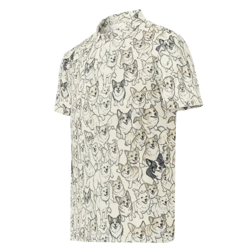 Corgi Chorus on a Men's Slim Fit Polo Shirt