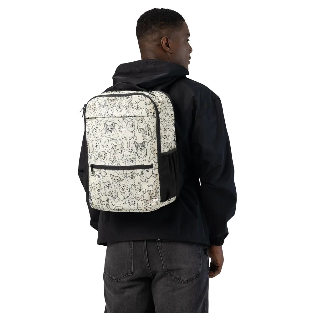 Corgi Chorus on Utility Backpack — Back