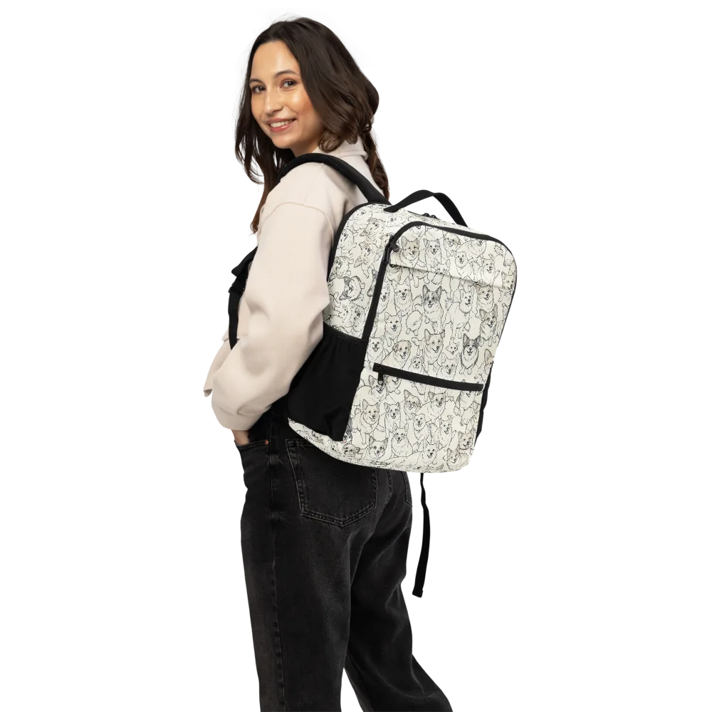 Corgi Chorus on Utility Backpack — Back