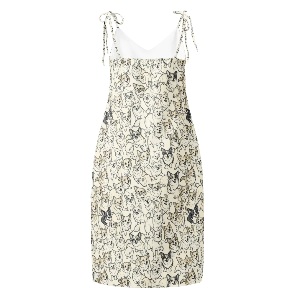 Corgi Chorus on Slip Dress — Back