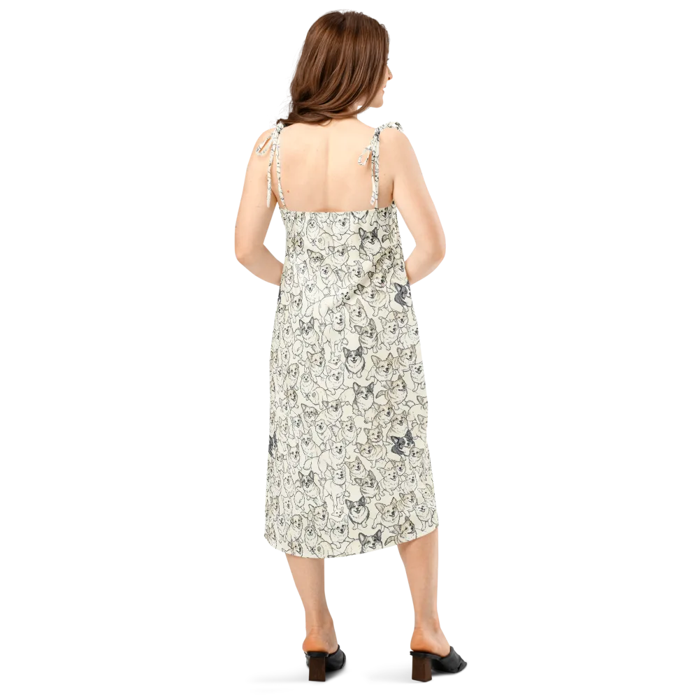 Corgi Chorus on Slip Dress — Back
