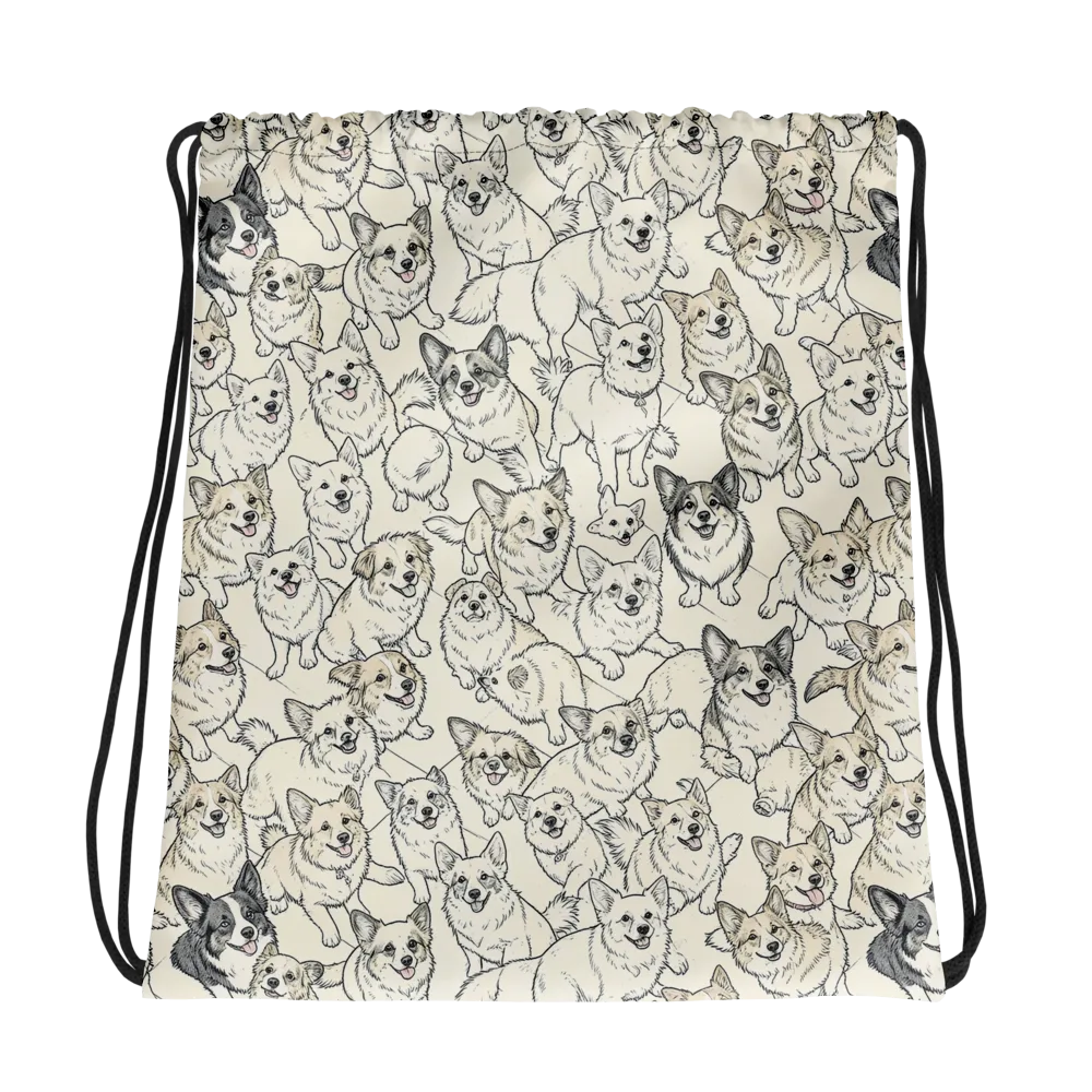 Corgi Chorus on Drawstring Bag — Photo
