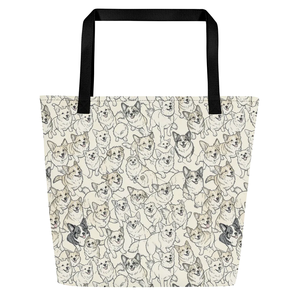 Corgi Chorus on Large Tote Bag W/ Pocket — Front