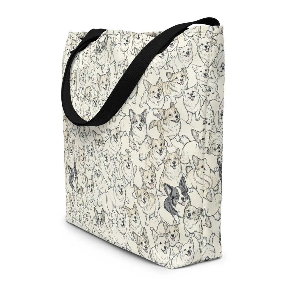Corgi Chorus on Large Tote Bag W/ Pocket — Front