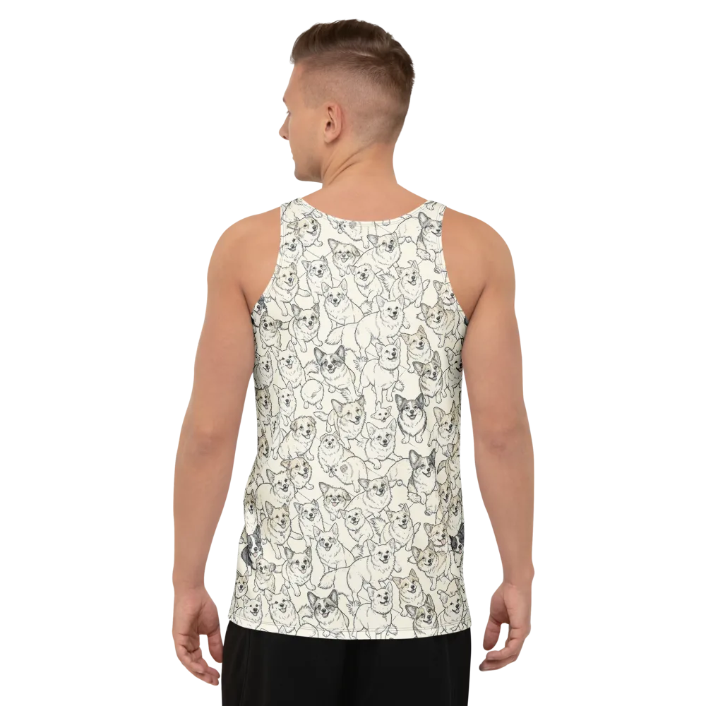 Corgi Chorus on Men's Tank Top — Back