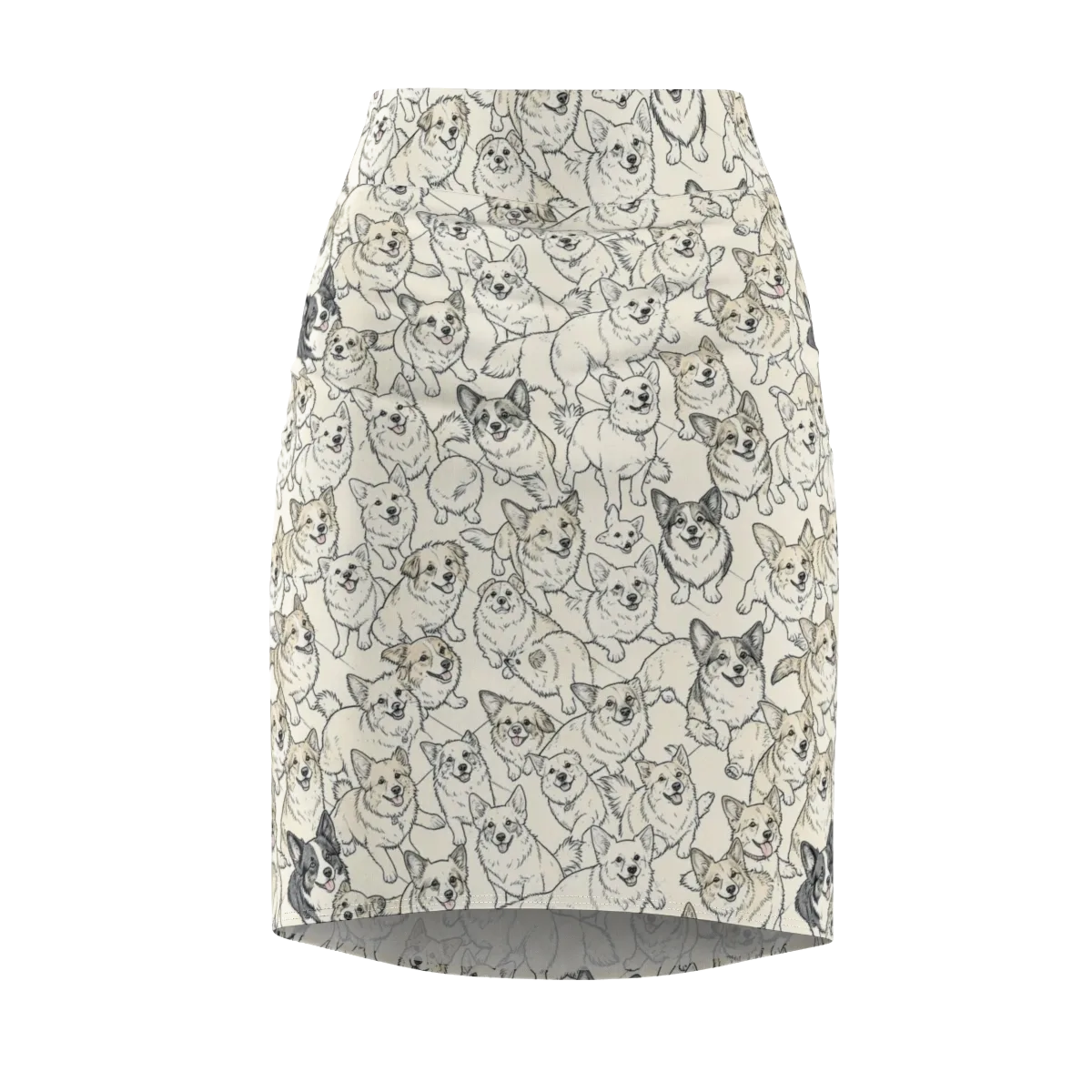 Corgi Chorus on Pencil Skirt — Front