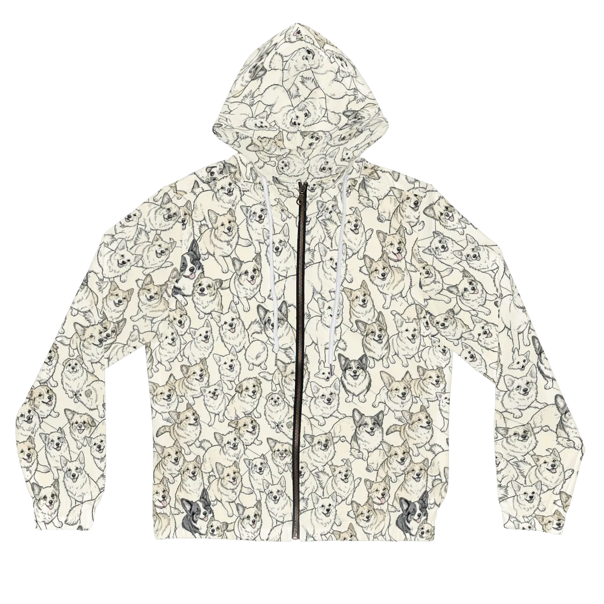 Corgi Chorus on Women's Full-Zip Hoodie — Front