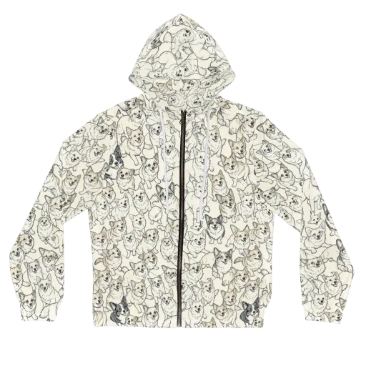 Corgi Chorus on a Women's Full-Zip Hoodie