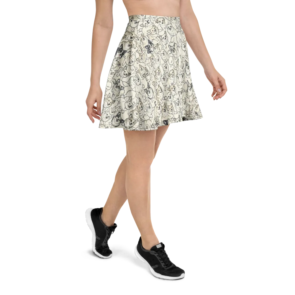 Corgi Chorus on Skater Skirt — Right
