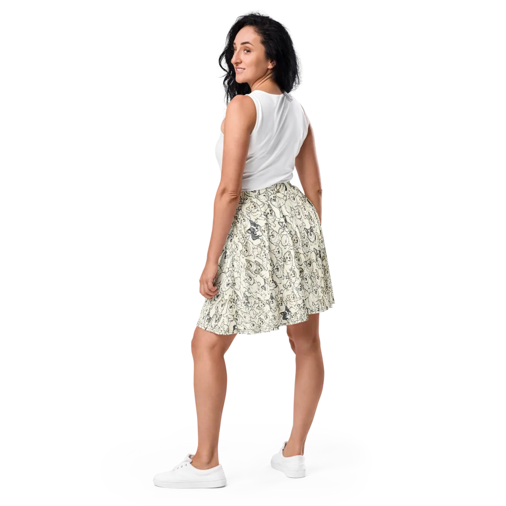Corgi Chorus on Skater Skirt — Back