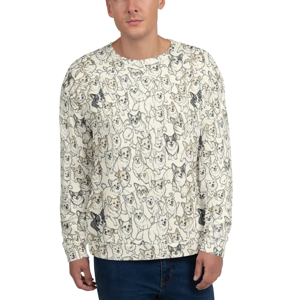 Corgi Chorus on Sweatshirt — Front