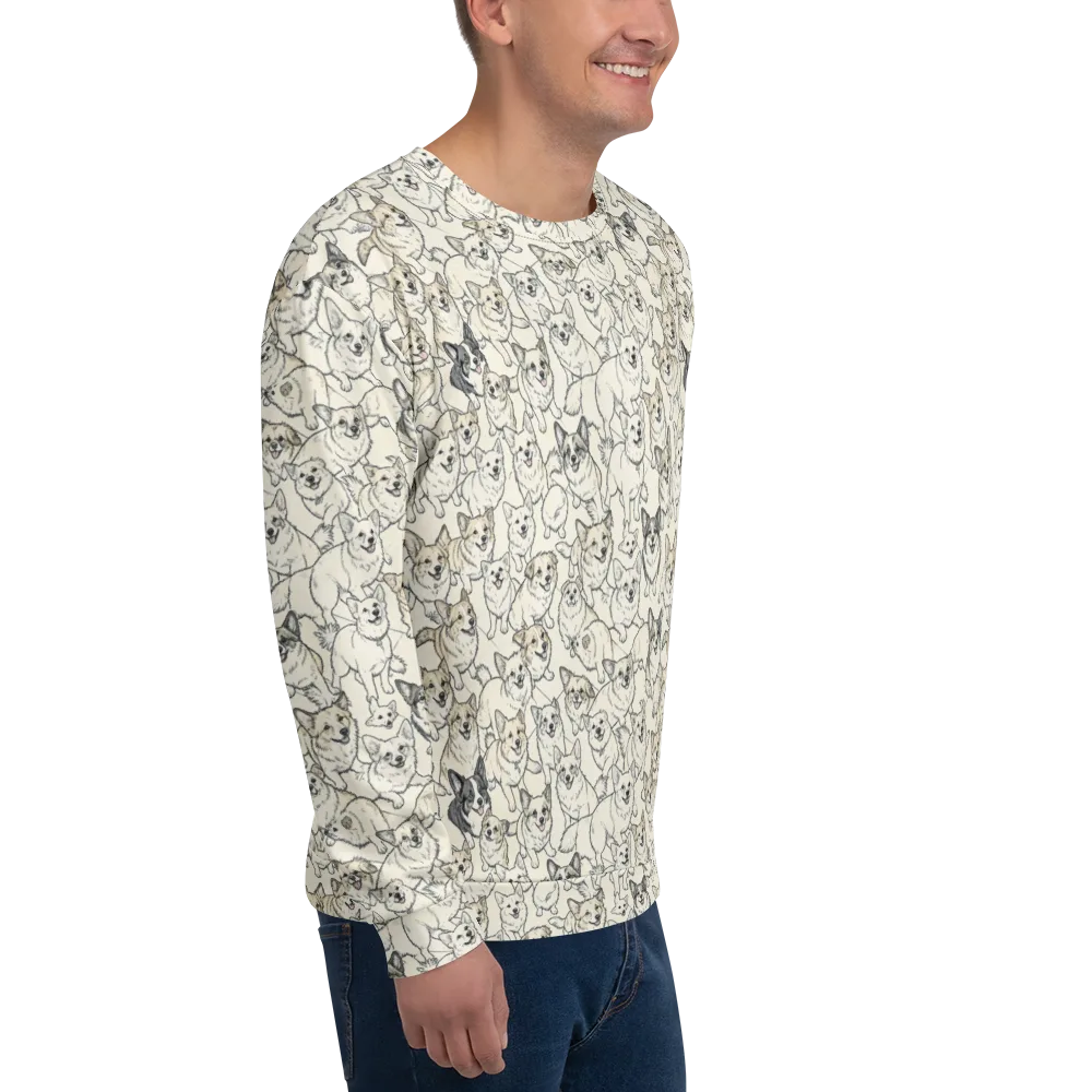 Corgi Chorus on Sweatshirt — Right Front