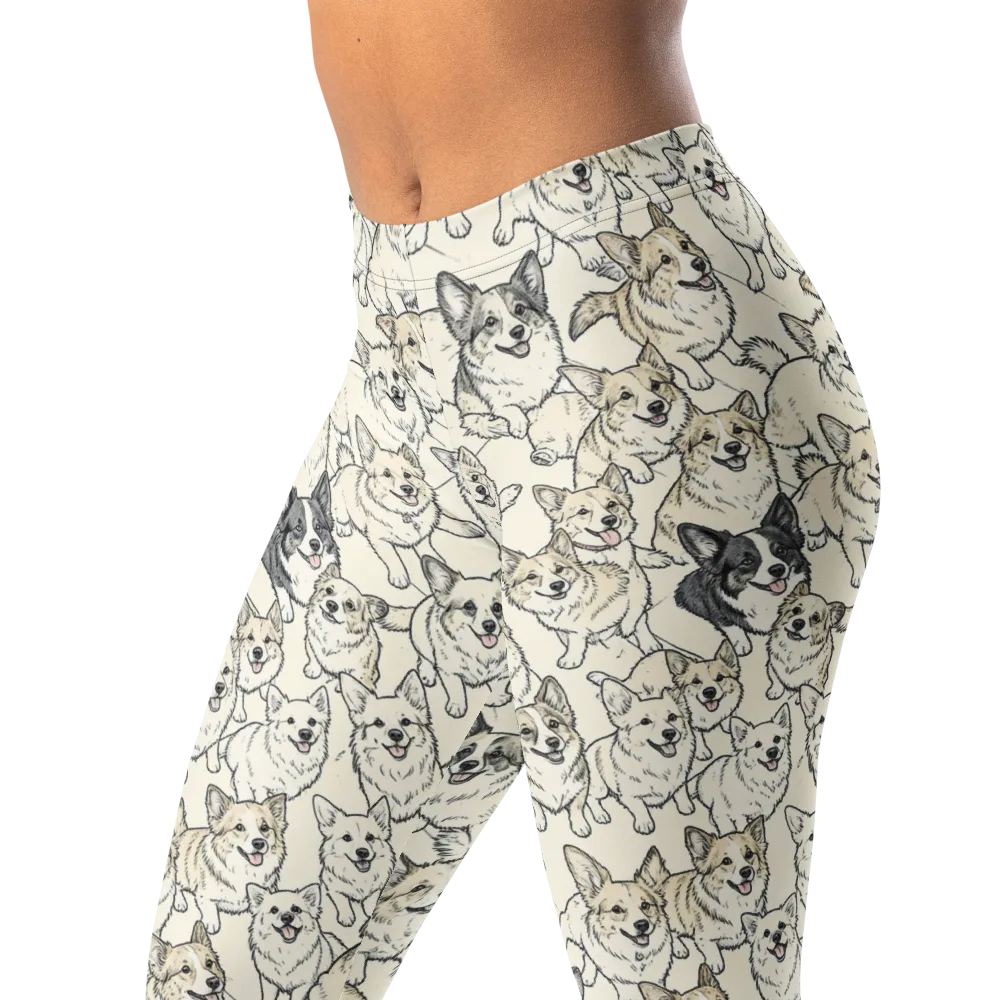 Corgi Chorus on Leggings — Left Front