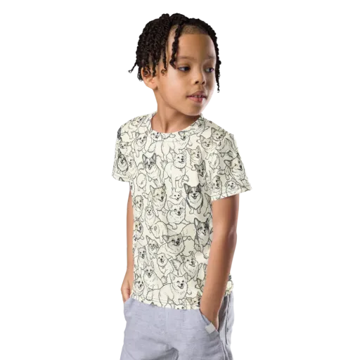 Corgi Chorus on a Kids Crew Neck T-Shirt