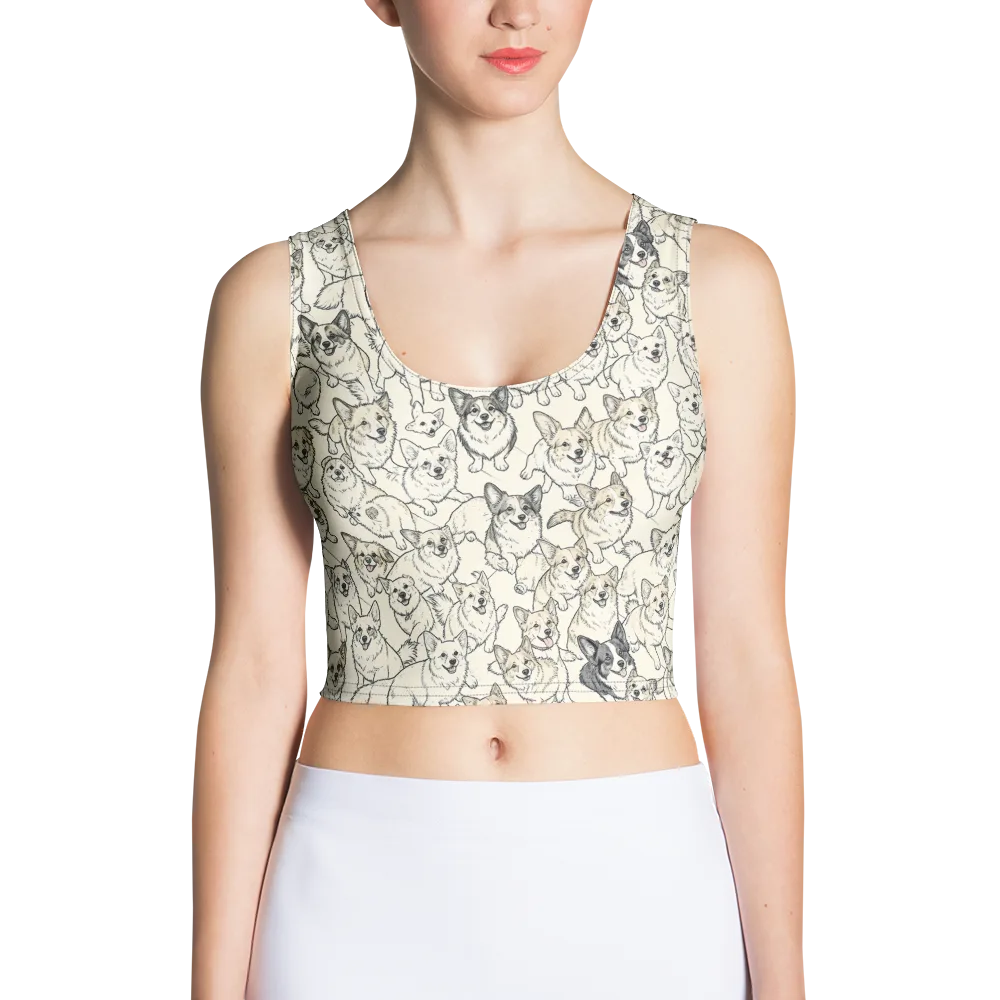 Corgi Chorus on Crop Top — Front