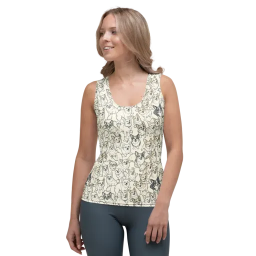 Corgi Chorus on a Women's Tank Top