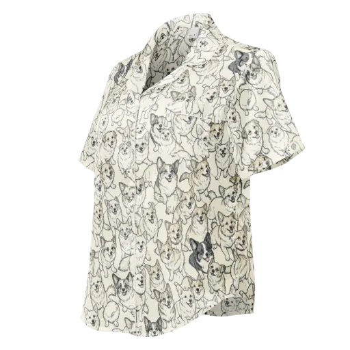 Corgi Chorus on a Women's Short Sleeve Pajama Top