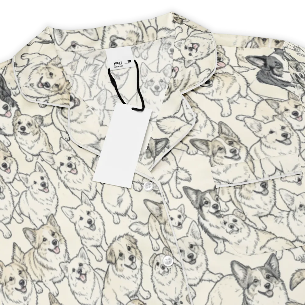 Corgi Chorus on Women's Short Sleeve Pajama Top — Product details