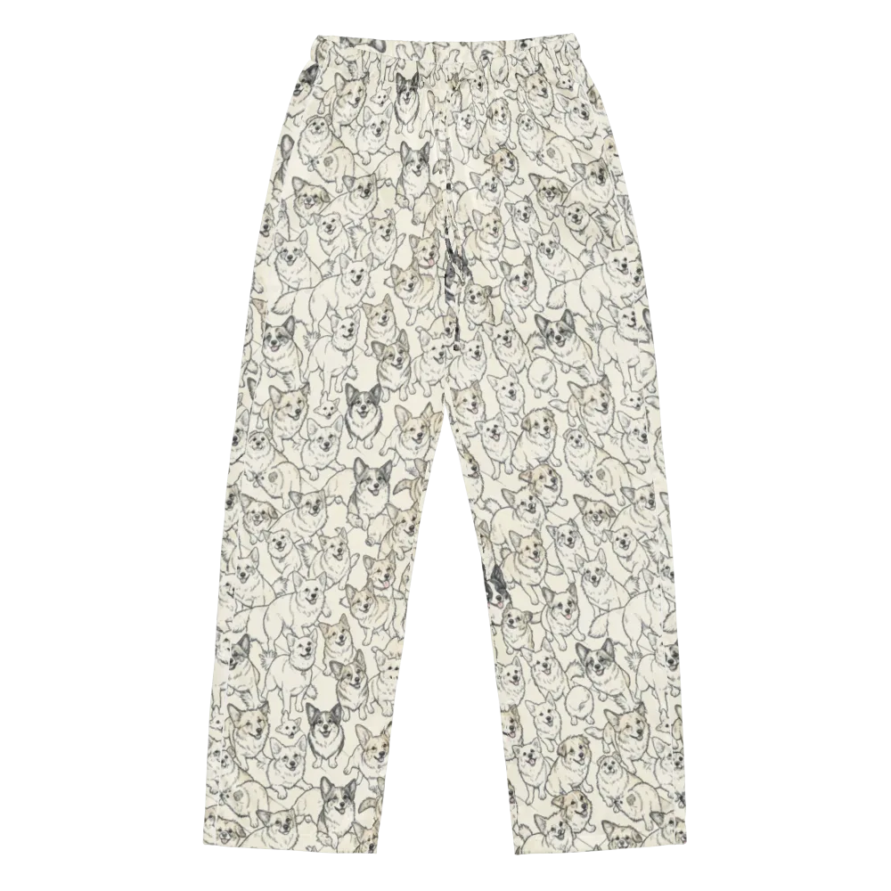 Corgi Chorus on Women's Pajama Pants — Front