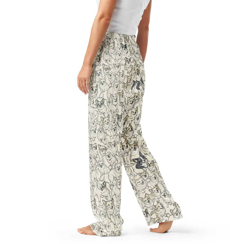 Corgi Chorus on Women's Pajama Pants — Left