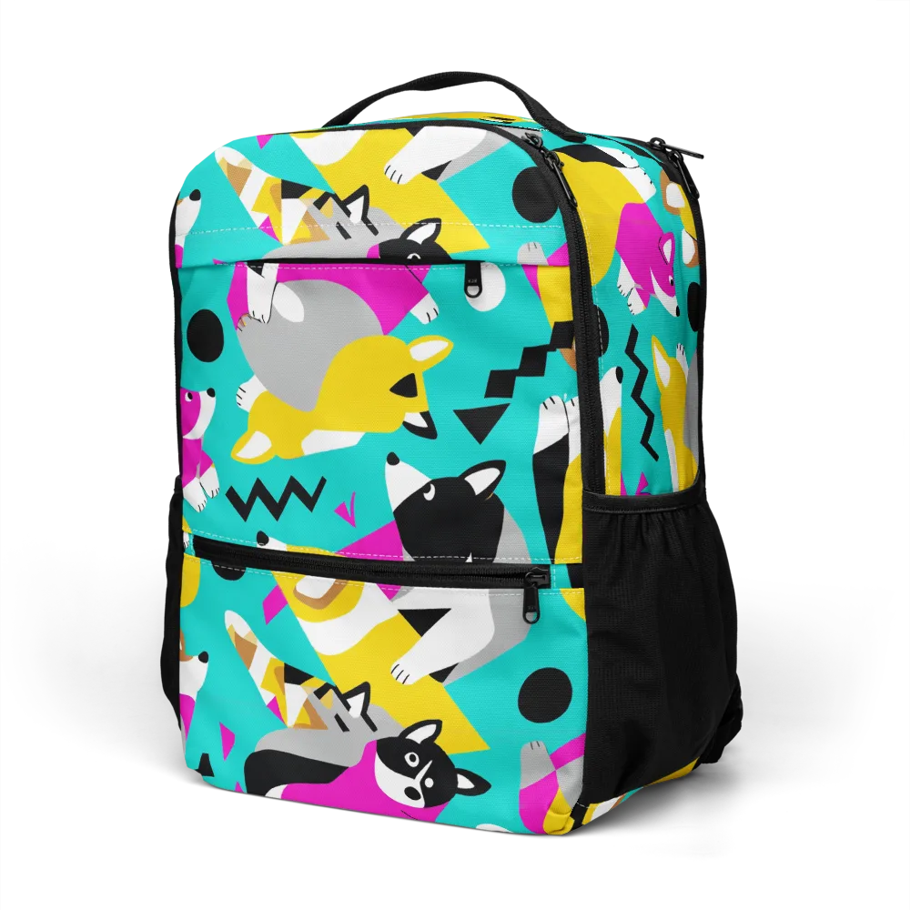 Neon Canine Parade on Utility Backpack — Left Front