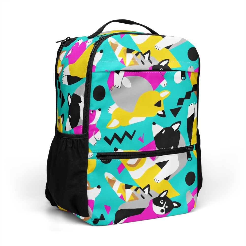Neon Canine Parade on Utility Backpack — Right Front