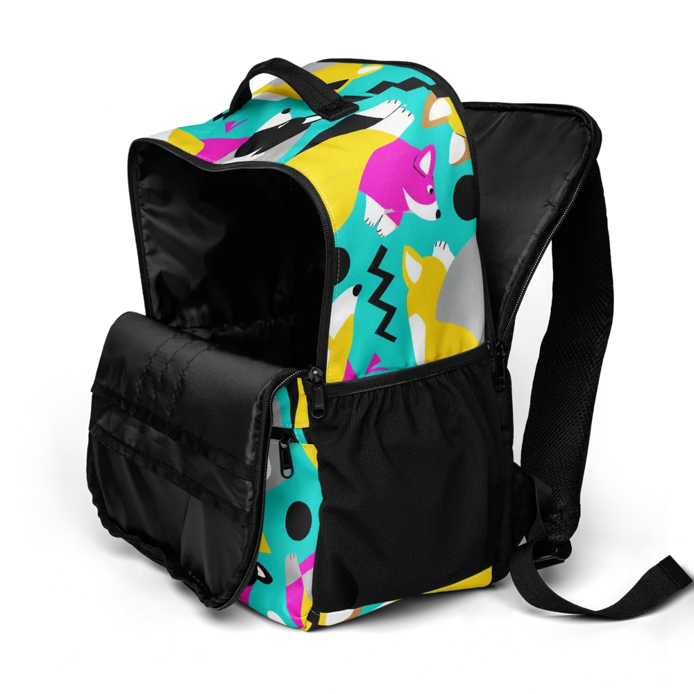 Neon Canine Parade on Utility Backpack — Product details 2