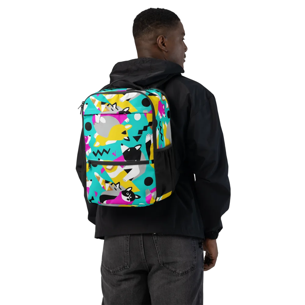 Neon Canine Parade on Utility Backpack — Back